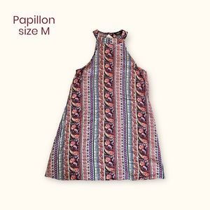 🆕 Papillon Button Halter Mock Neckline Sleeveless Dress, Size Medium